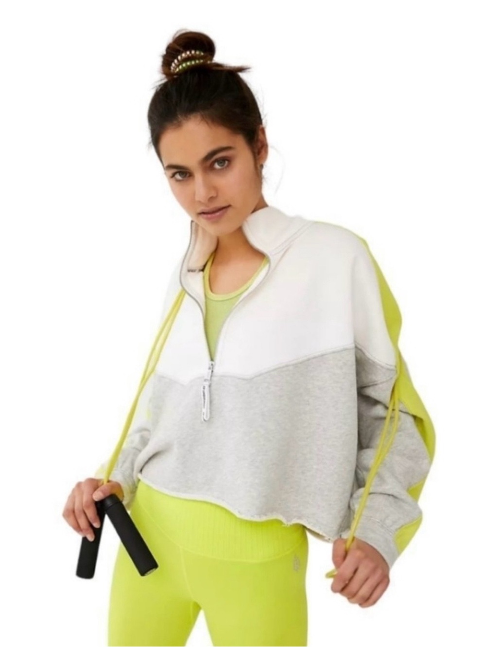 FP Movement Split Second Half Zip Pullover in Heather Gray Combo | Size XSmall